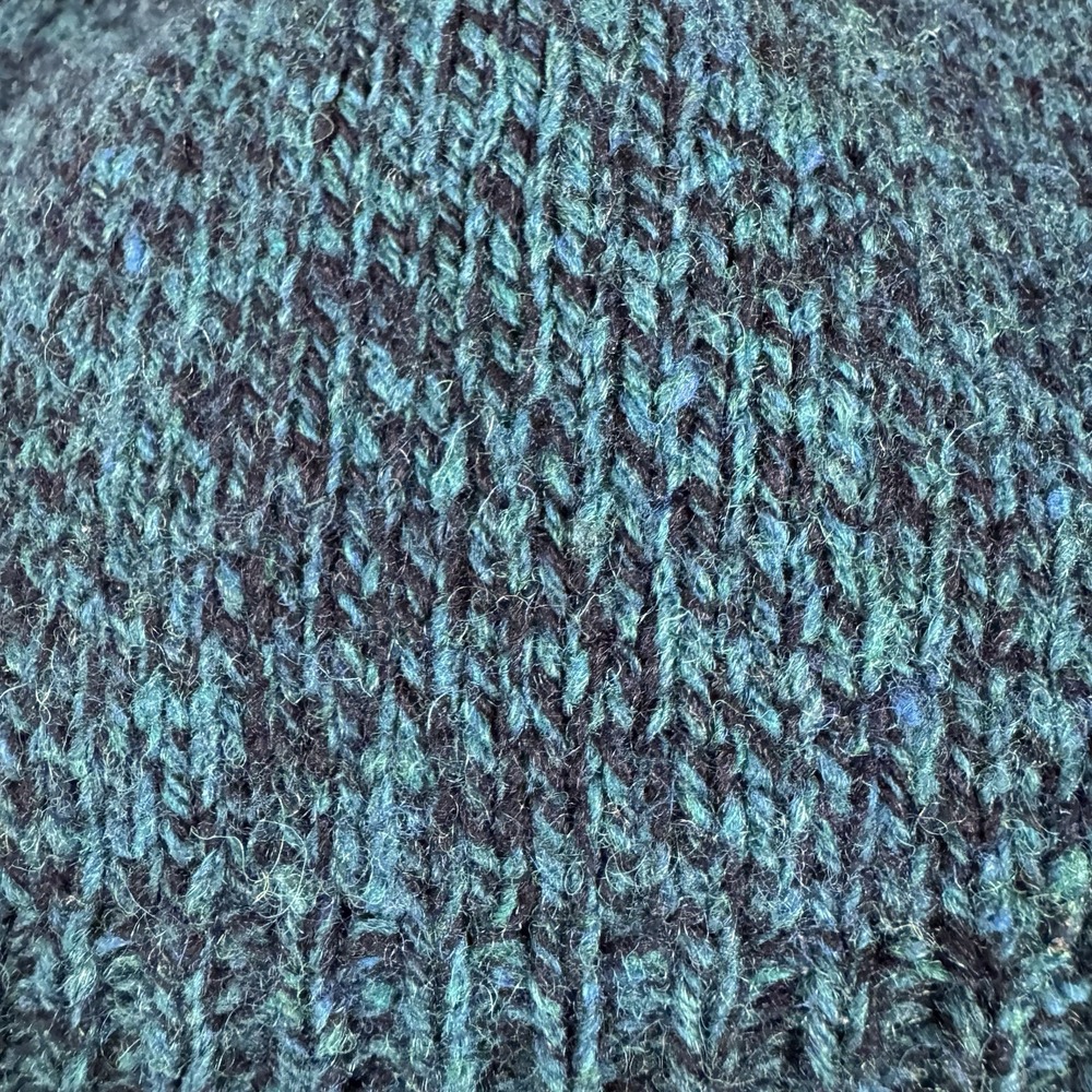 Vintage Lands End Wool Blend Crewneck Sweater Made in USA Blue Green Marled M - Picture 4 of 8